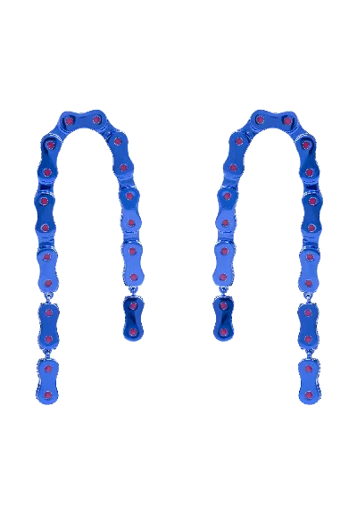 Lavani Jewels Women's Vallecas Blue Chain Earrings