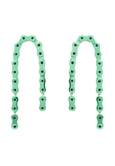 Lavani Jewels Women's Vallecas Green Chain Earrings