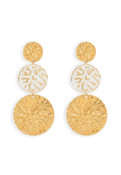 Lavani Jewels Women's White Geyser Earrings In Gold