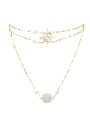 Lavani Jewels Women's White / Gold Altaira Necklace In Gold