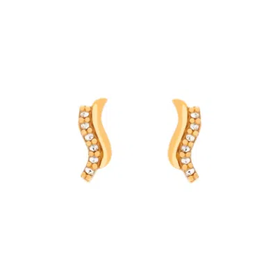 Lavani Jewels Women's White / Gold Goldplated Brise Earrings