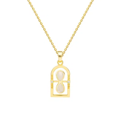 Lavani Jewels Women's White / Gold Goldplated The Hourglass Necklace In Multi
