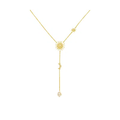 Lavani Jewels Women's White / Gold Goldplated The Star Necklace In Multi