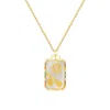 Lavani Jewels Women's White / Gold Goldplated "the Sun" Tarot Card Necklace In Gold
