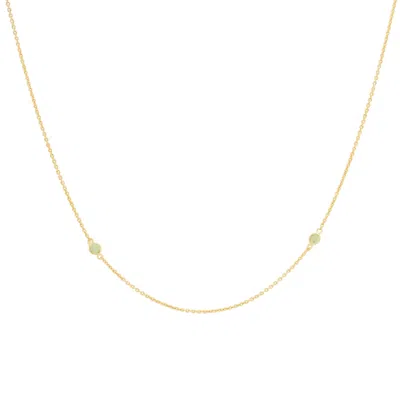 Lavani Jewels Women's White / Gold Leo Goldplated Birthstone Chain