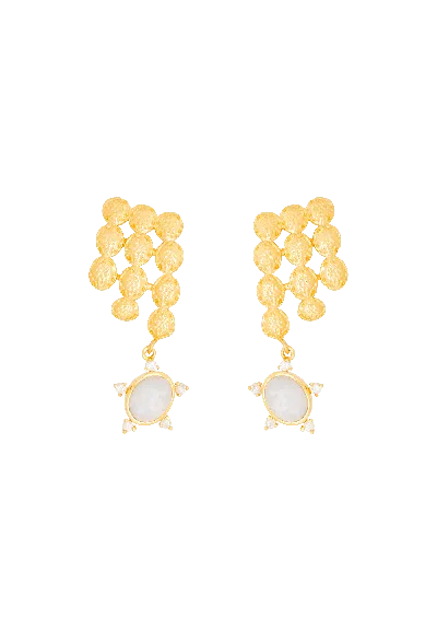 Lavani Jewels Women's White / Gold Solaria Ear Jacket In Multi