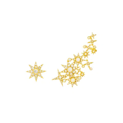 Lavani Jewels Women's White / Gold The Star Ear Cuff