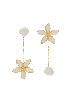 Lavani Jewels Women's White Lotus Earrings In Gold