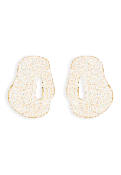 Lavani Jewels Women's White Magma Earrings