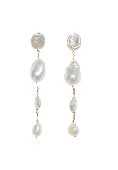 Lavani Jewels Women's White Pluie Pearl Earrings