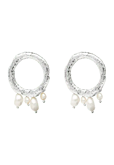 Lavani Jewels Women's White / Silver Adara Silver Pearl Earrings In Multi