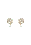 Lavani Jewels Women's White Uma Flower Earrings In Gold