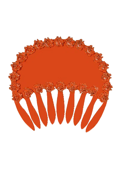 Lavani Jewels Women's Yellow / Orange Peineta Rosario Orange Comb