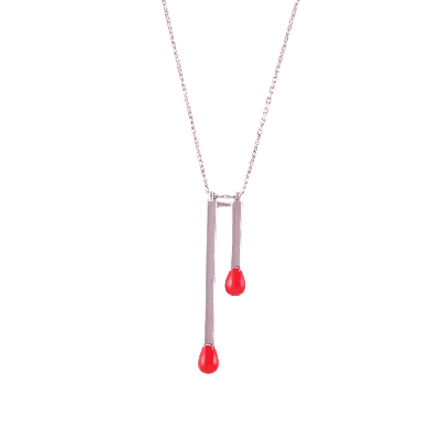 Lavanta Women's Eris Double Spark Necklace - Silver In Pink