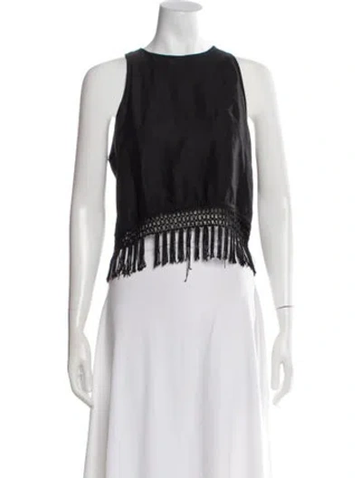 Pre-owned Laveer Crew Neck Sleeveless Top In Black