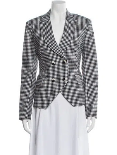 Pre-owned Laveer Plaid Print Blazer W/ Tags In Black