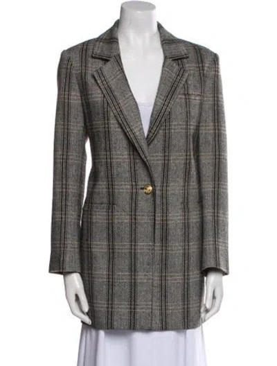 Pre-owned Laveer Printed Coat In Gray