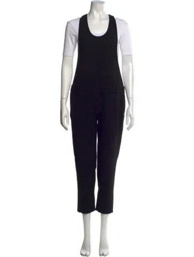 Pre-owned Laveer Scoop Neck Jumpsuit In Black