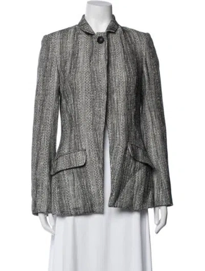 Pre-owned Laveer Tweed Pattern Blazer In Grey