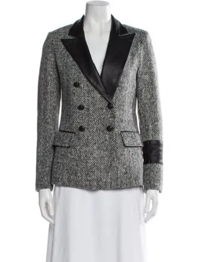 Pre-owned Laveer Virgin Wool Tweed Pattern Blazer In Multi