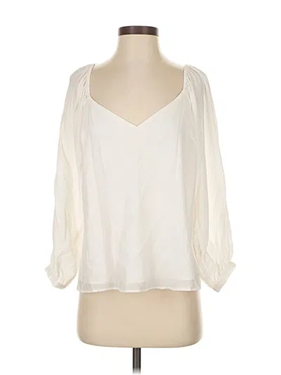Pre-owned Lavender Brown 3/4 Sleeve Blouse In Ivory