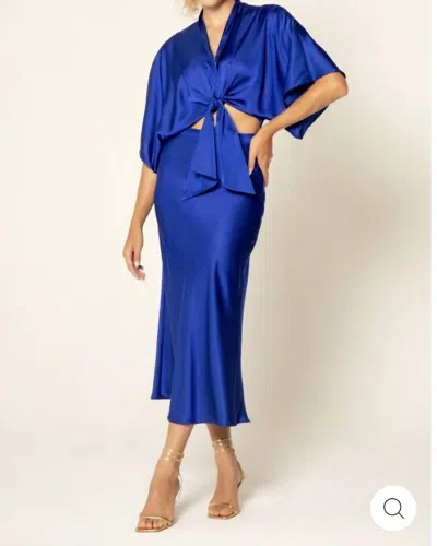 Lavender Brown Adele Blouse In Sapphire Blue