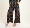 Lavender Brown Alora Pants In Black/bone In Multi