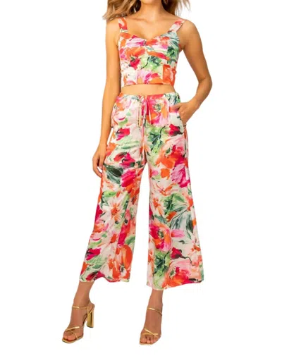 Lavender Brown Alora Pants In Pink/red Multi