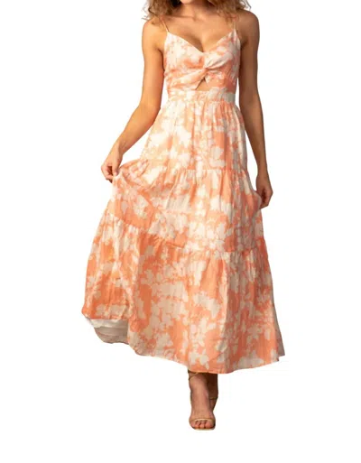 Lavender Brown Aurora Dress In Peach/ivory In Orange