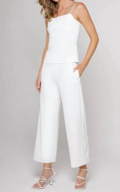 Lavender Brown Cami Top In Ivory In White