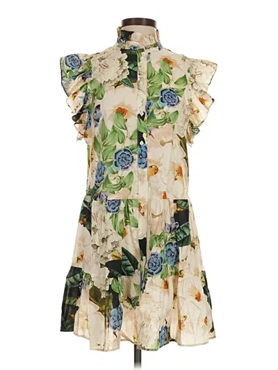 Pre-owned Lavender Brown Casual Dress In Ivory