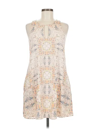 Pre-owned Lavender Brown Casual Dress In White