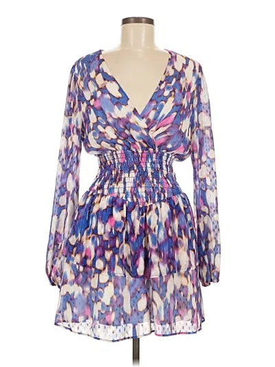 Pre-owned Lavender Brown Cocktail Dress In Blue