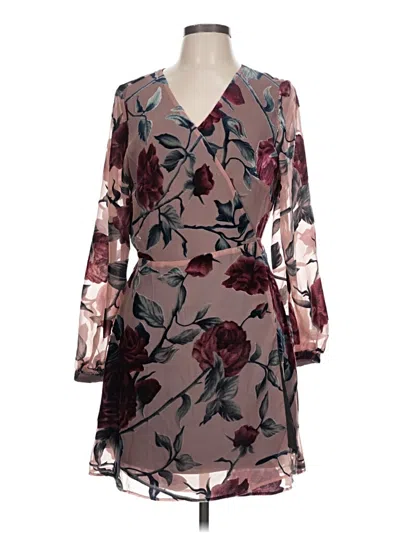 Pre-owned Lavender Brown Cocktail Dress In Burgundy