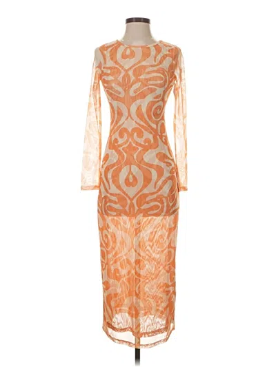Pre-owned Lavender Brown Cocktail Dress In Orange