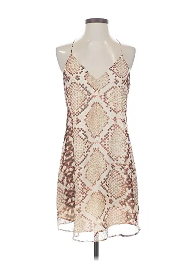 Pre-owned Lavender Brown Cocktail Dress In Tan