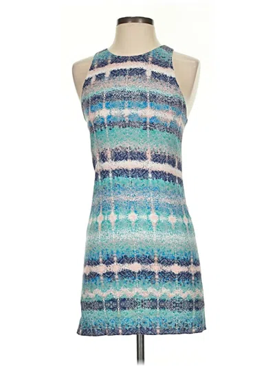 Pre-owned Lavender Brown Cocktail Dress In Teal