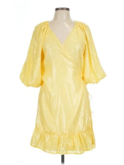 Pre-owned Lavender Brown Cocktail Dress In Yellow