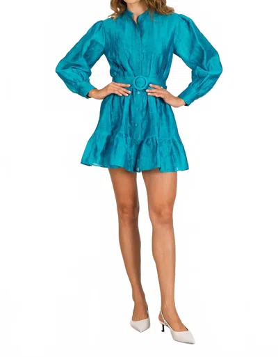 Lavender Brown Elizabeth Mini Dress In Jade In Blue