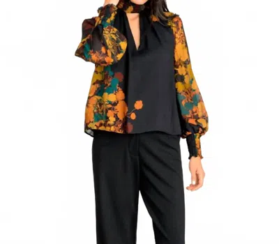 Lavender Brown Fernanda Top In Black Rust Combo In Multi