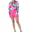 Lavender Brown Hailey Floral Watercolor Blouse In Pink Multi In Pink