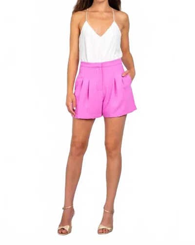 Lavender Brown Halle High Waist Shorts In Peony In Pink