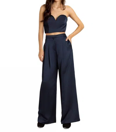 Lavender Brown Halle Pant In Deep Ink Navy In Multi