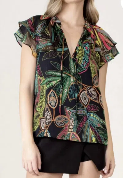 Lavender Brown Hope Top In Black Multi