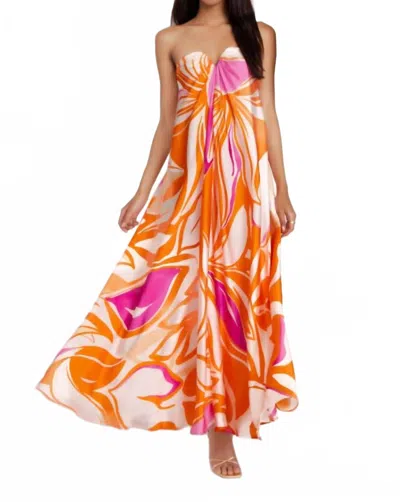 Lavender Brown Jovie Maxi Dress In Orange Cream In Multi