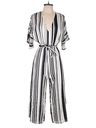 Pre-owned Lavender Brown Jumpsuit In White
