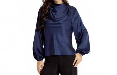 Lavender Brown Kaiya Top In Navy In Blue
