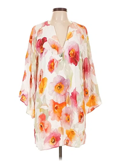 Pre-owned Lavender Brown Kimono In Ivory