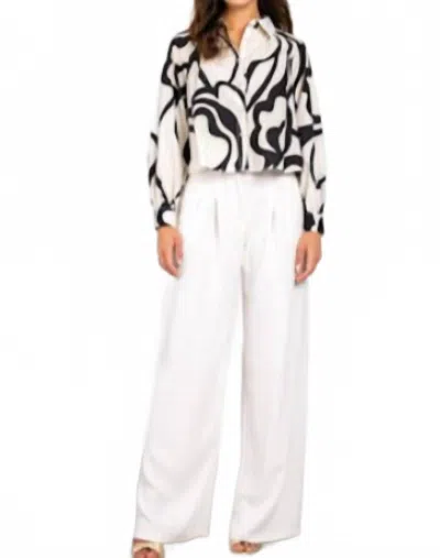 Lavender Brown Leanna Top In Cream/black