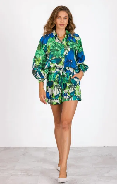 Lavender Brown Leanna Top In Green/blue In Multi